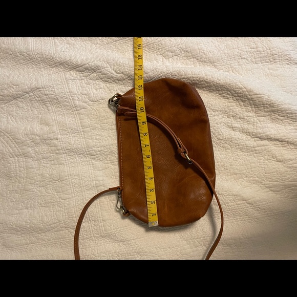 NWOT Madison West Cognac Leather Bag Brass Hardware - Picture 4 of 5